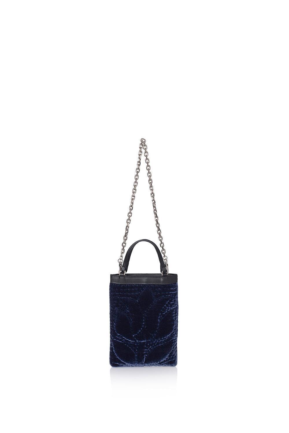 Atelier Melange-Şükran Mini El Çantası İpek Kadife Gece Mavisi-Omuz Çantası-2-roqelvaxirum.shop