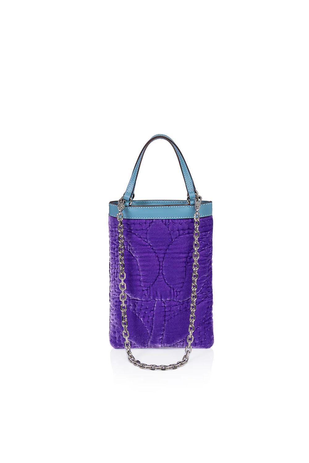 Atelier Melange-Şükran Mini El Çantası İpek Kadife Mor-Omuz Çantası-1-roqelvaxirum.shop