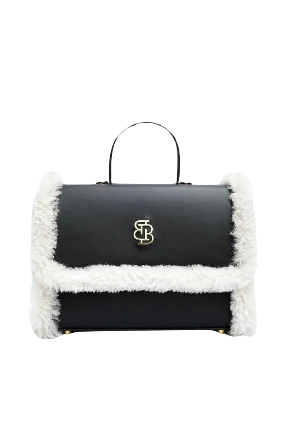 Bloomsbury-Cloudy Siyah Shearling Çanta-Omuz Çantası-1-roqelvaxirum.shop