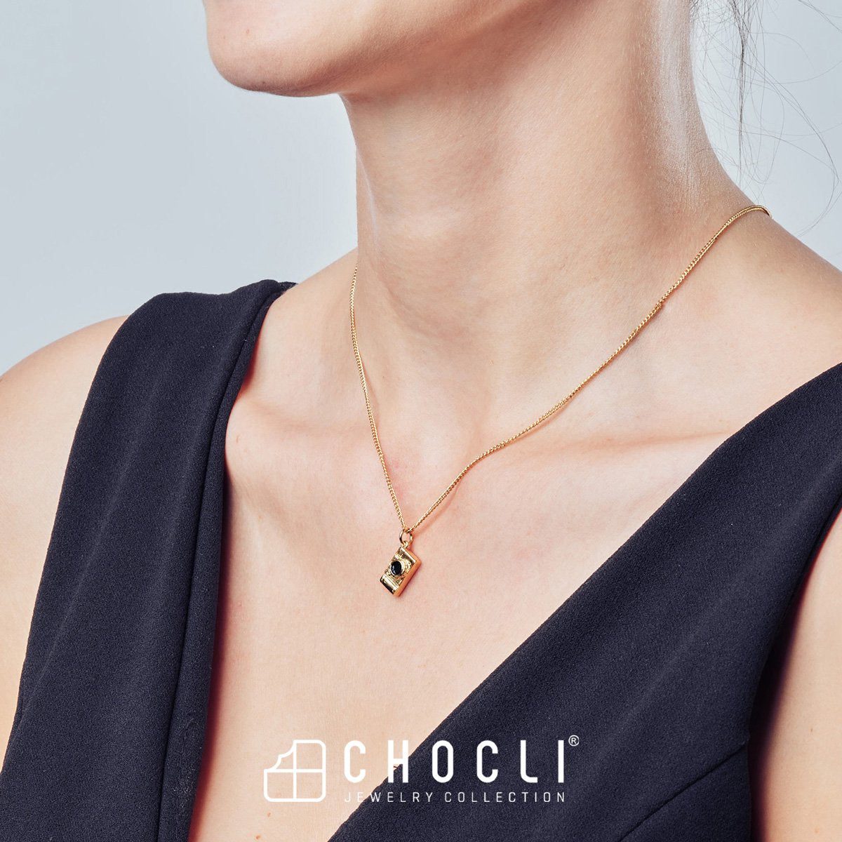 Chocli-18 Ayar Altın Kaplama Fotoğraf Makinası Kolye-Kolye-8-roqelvaxirum.shop