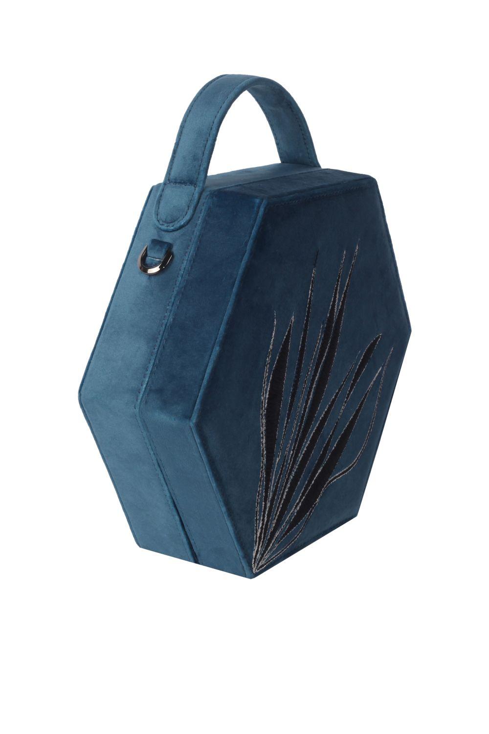Geomi-Hexagon Çanta - Petrol Mavisi-Omuz Çantası-3-roqelvaxirum.shop