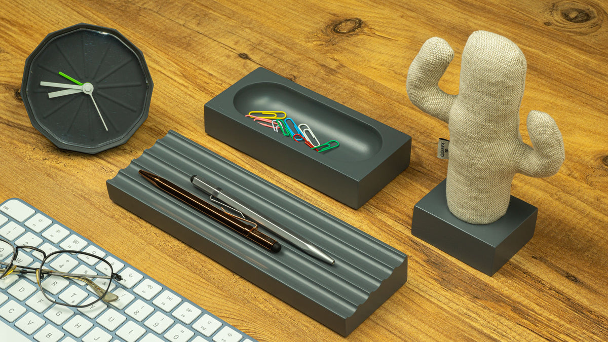 Kayigo-Gri Woody üçlü Ofis Seti Bej Kaktüs-Masaüstü Organizer-2-roqelvaxirum.shop