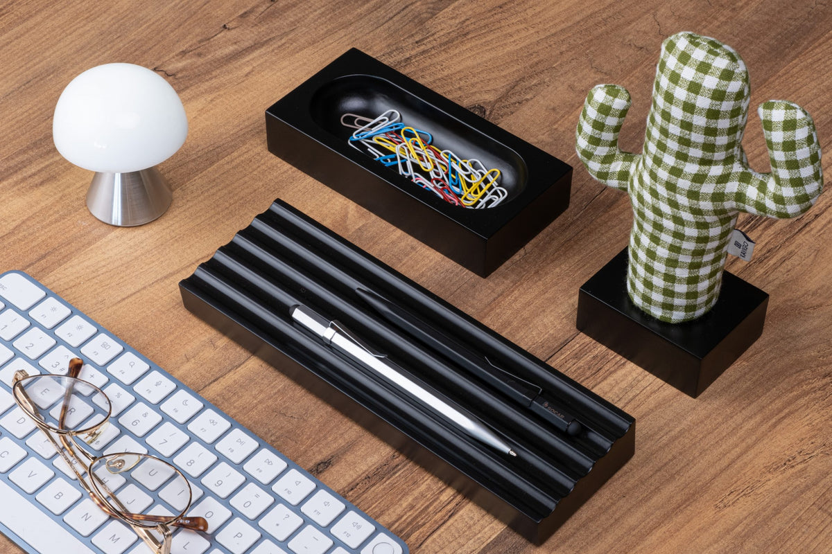 Kayigo-Siyah Woody Yeşil Pöti Kareli Cactus üçlü Set-Masaüstü Organizer-2-roqelvaxirum.shop