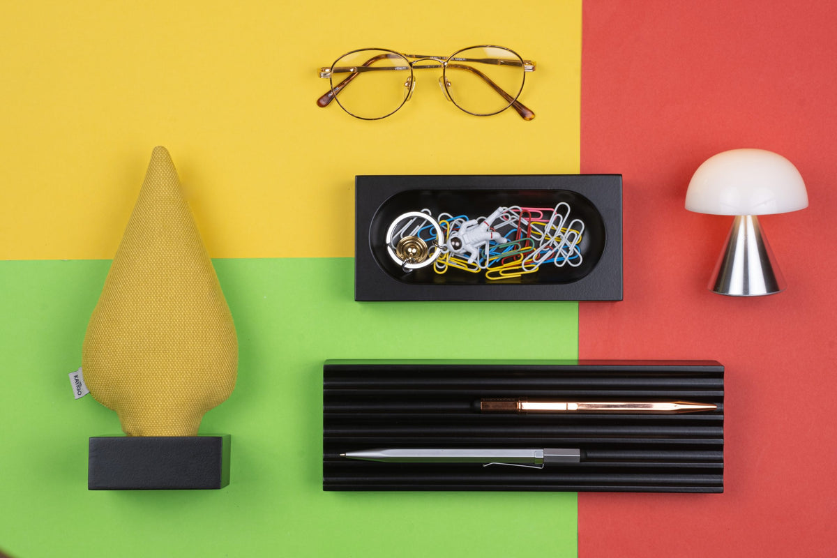 Kayigo-Woody Siyah üçlü Ofis Seti Sarı Ladin-Masaüstü Organizer-4-roqelvaxirum.shop