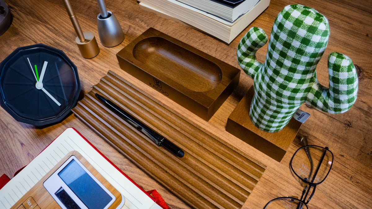 Kayigo-Woody üçlü Ofis Seti Açık Kahverengi-Masaüstü Organizer-1-roqelvaxirum.shop
