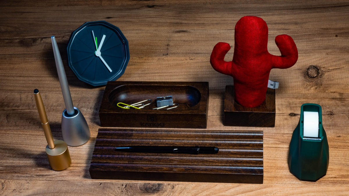 Kayigo-Woody üçlü Ofis Seti Koyu Kahverengi-Masaüstü Organizer-3-roqelvaxirum.shop
