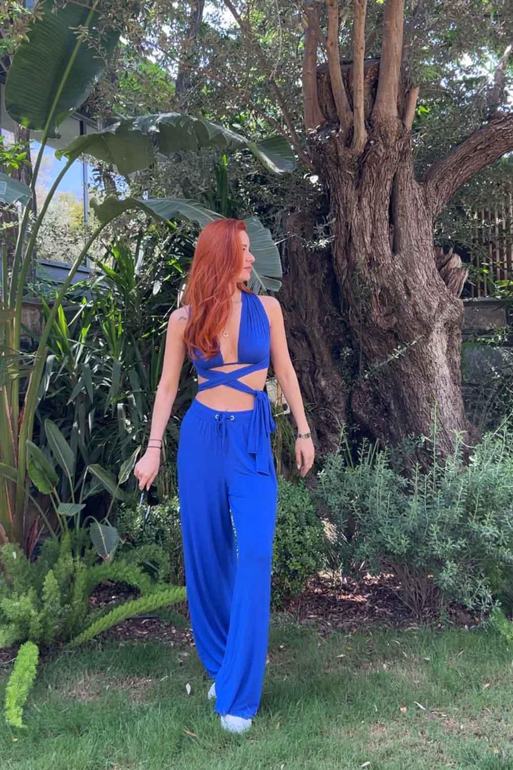 LA LOUVE-Majorelle Blue Takım-Alt - Üst Takım-1-roqelvaxirum.shop
