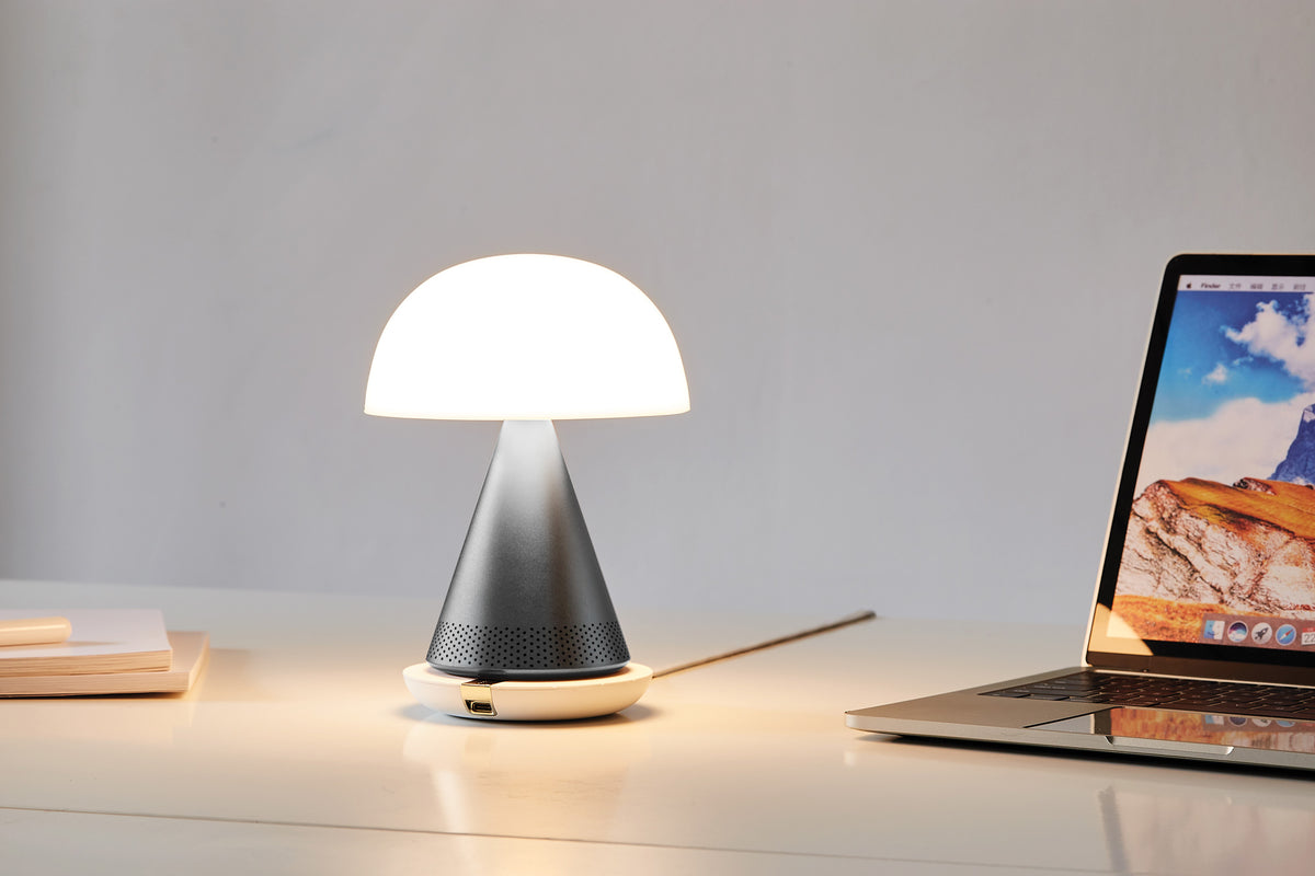 Lexon-Mina L Led Lamba Ve Bluetooth Hoparlör Metalik Gri-Led Lamba-6-roqelvaxirum.shop
