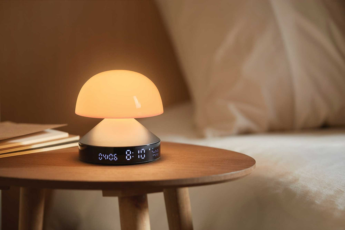 Lexon-Mina Sunrise Alarm Saatli Gün Işığı Simulatörü & Aydınlatma Metalik Gri-Masa Lambası-3-roqelvaxirum.shop