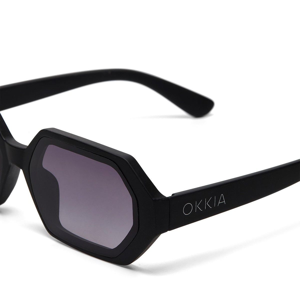 Okkia-Okkia Andrea Altıgen Unisex Güneş Gözlüğü Siyah-Güneş Gözlüğü-4-roqelvaxirum.shop