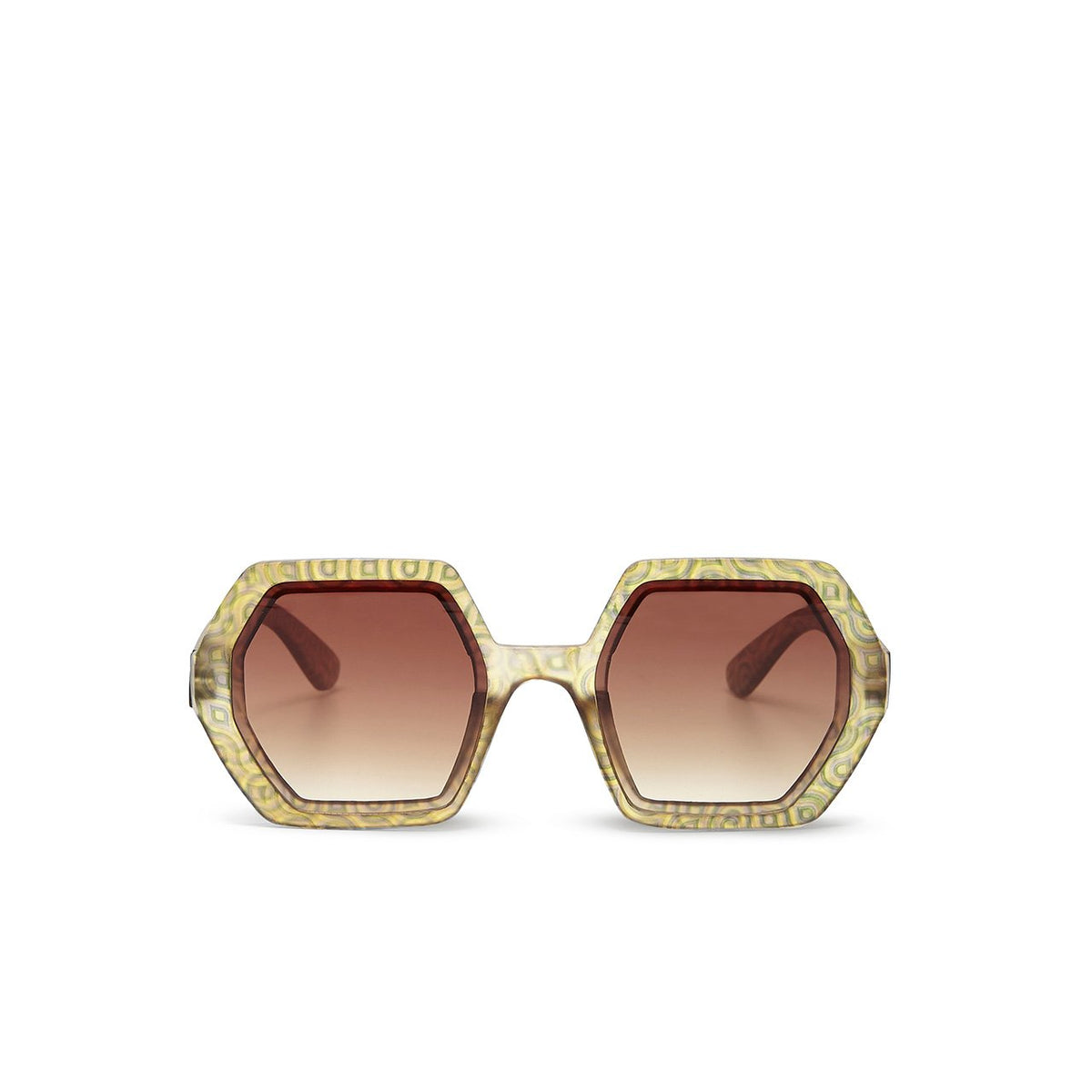 Okkia-Okkia Emma Big Hexagonal Güneş Gözlüğü Gold-Güneş Gözlüğü-1-roqelvaxirum.shop