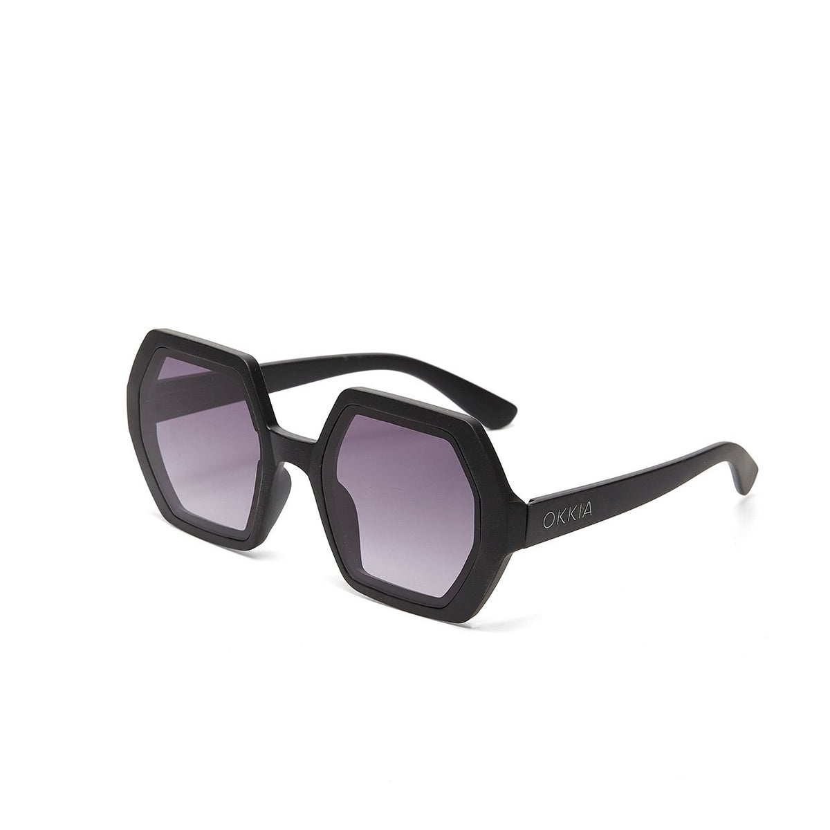 Okkia-Okkia Emma Big Hexagonal Unisex Güneş Gözlüğü Siyah-Güneş Gözlüğü-2-roqelvaxirum.shop