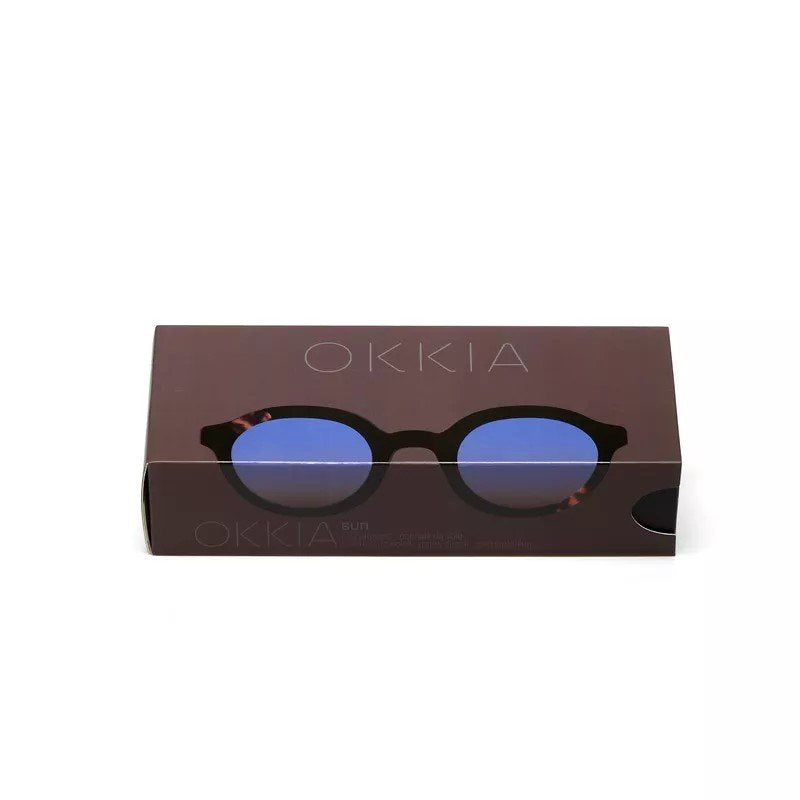 Okkia-Okkia Lauro Unisex Yuvarlak Siyah Havana Güneş Gözlüğü Mavi Gradyan-Güneş Gözlüğü-8-roqelvaxirum.shop