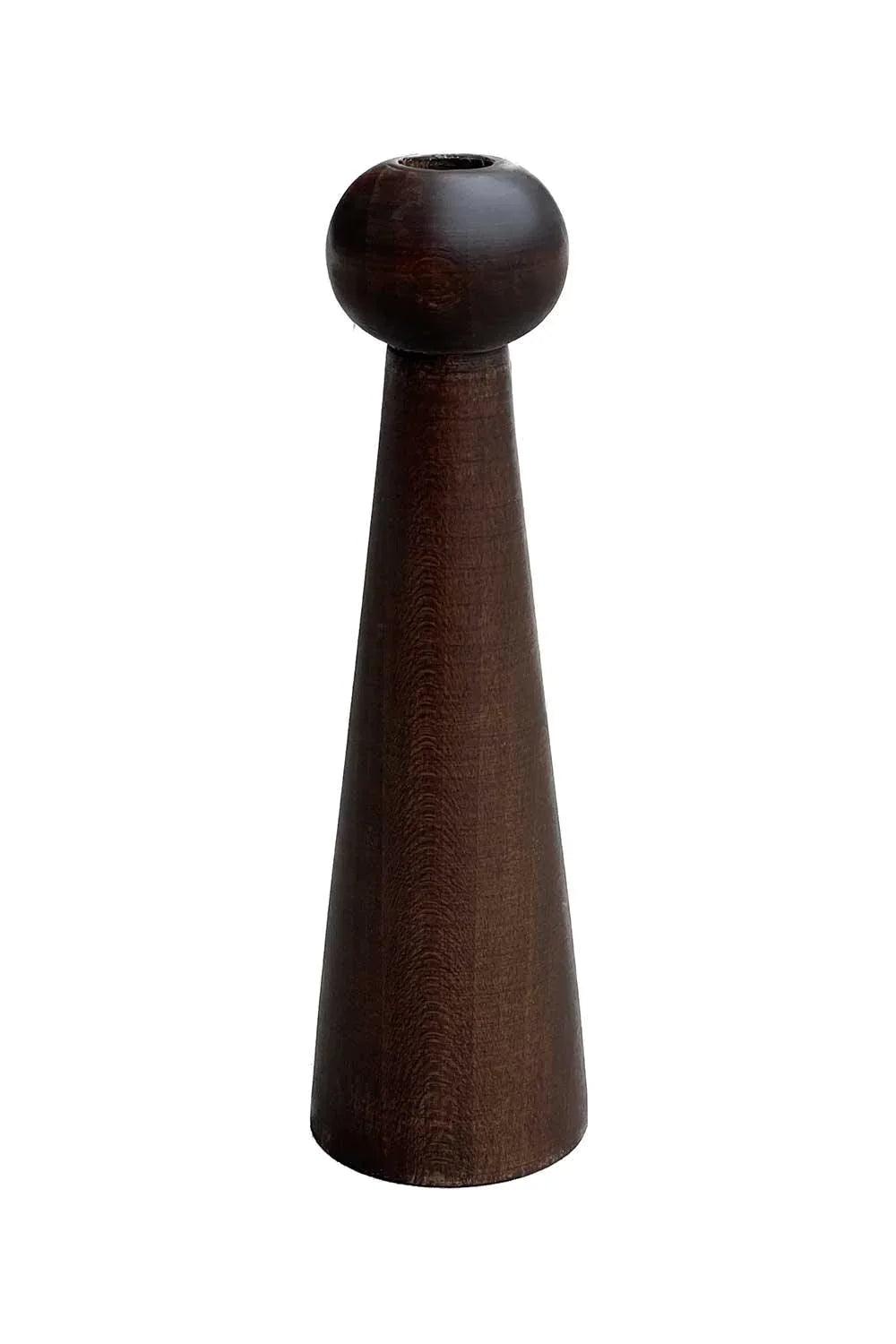 Raika Studio-Alaia Walnut Candle Holder-Mumluk & Şamdan-1-roqelvaxirum.shop