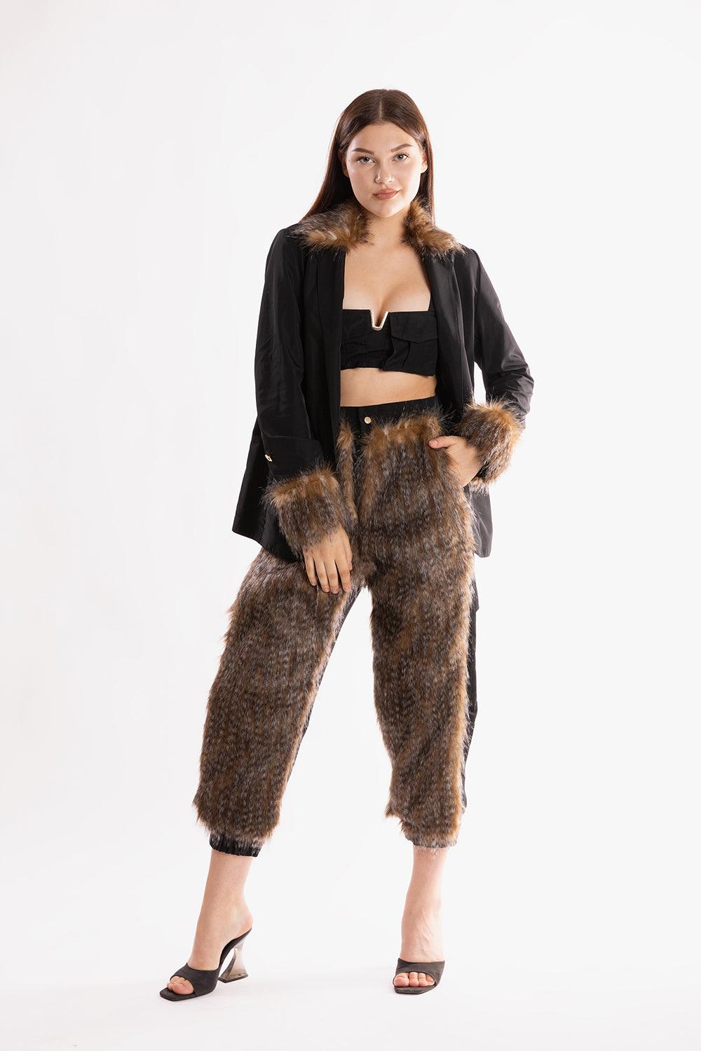 Ramme-Raider Fur Pant With Animal Print v1-Pantolon-1-roqelvaxirum.shop