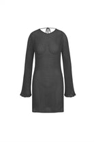 Luna Knitted Black Mini Beach Dress - 3