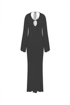 Amaris Knitted Black Maxi Beach Dress - Plaj Elbisesi - 5