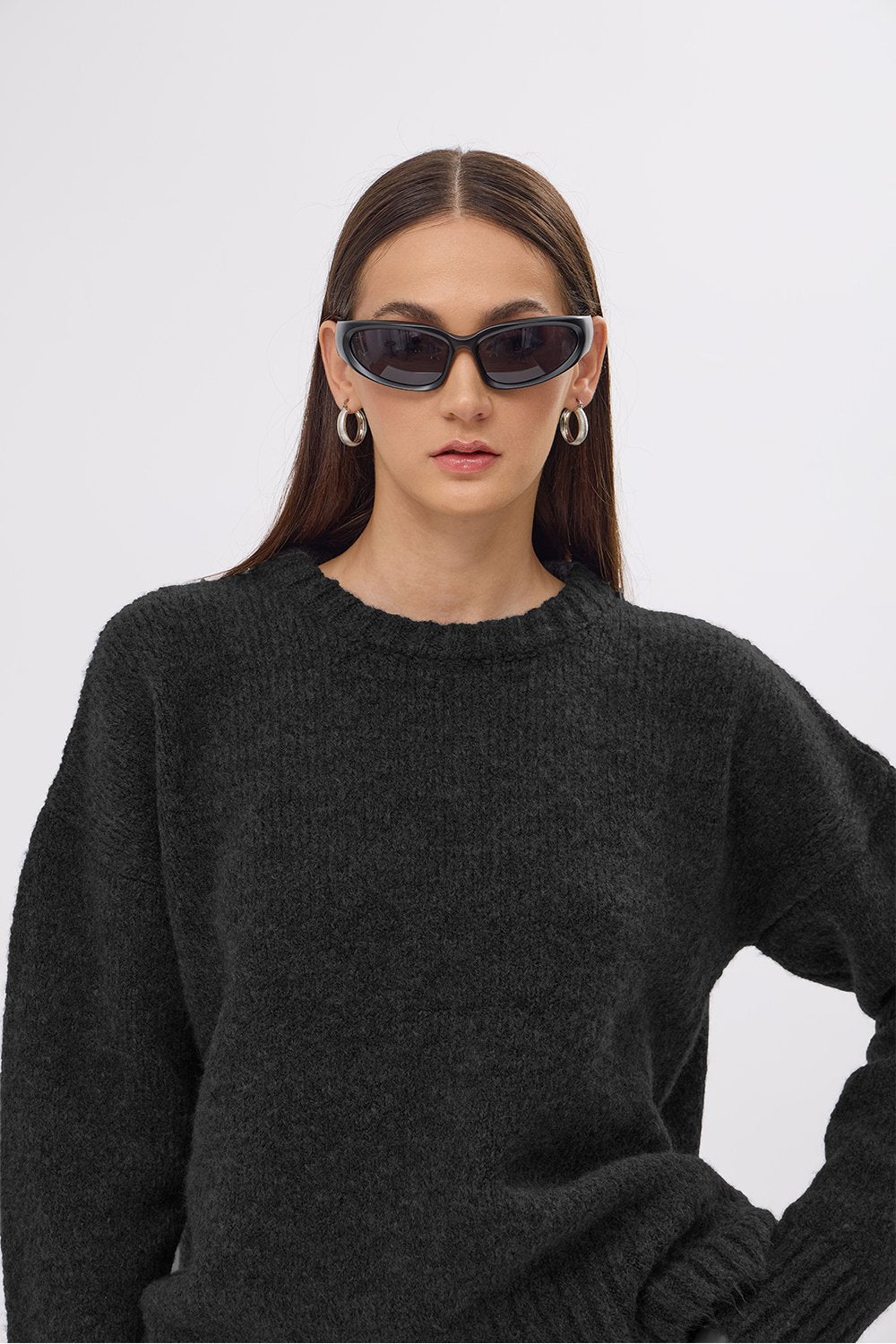 Whitney Siyah Oversize Kazak - 1
