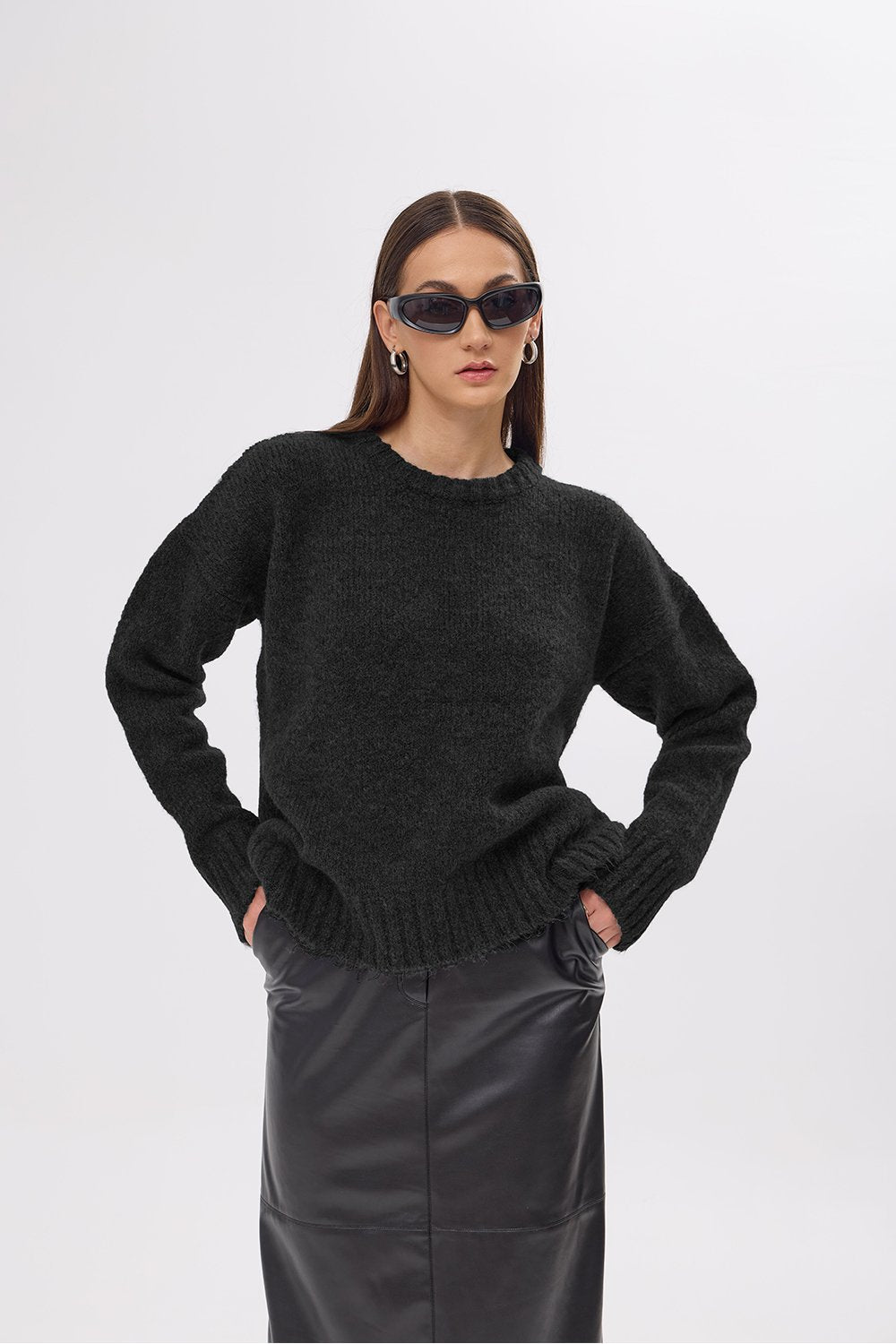 Whitney Siyah Oversize Kazak - 2