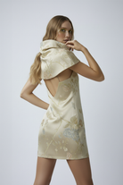 Limited Edition Susanna - Altın Rengi Çiçekli Elbise - 3