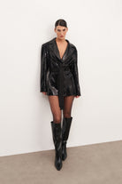 Payetli Oversize Blazer Ceket - 0