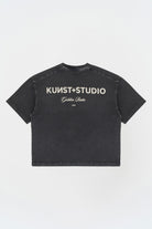 Kısa Kollu Baskılı Box Fit Yıkamalı Gri T-Shirt - 0
