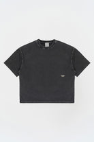 Kısa Kollu Baskılı Box Fit Yıkamalı Gri T-Shirt - 2