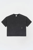 Kısa Kollu Heykel Baskılı Box Fit Yıkamalı Gri T-Shirt - 2