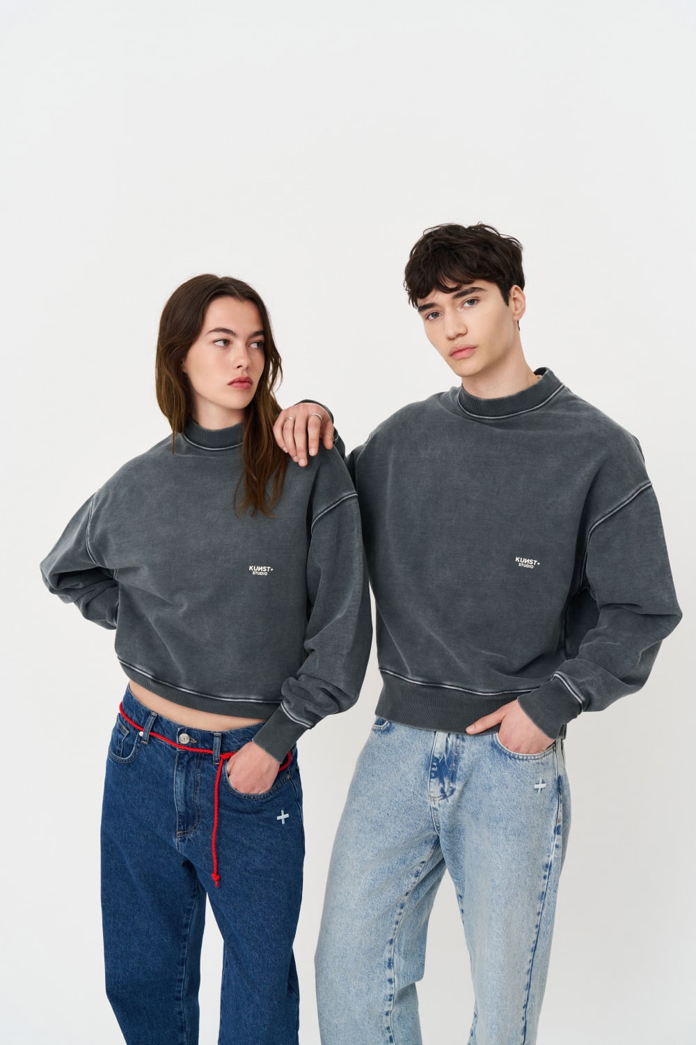 Yıkanmış Gri Oversize Sweatshirt - 7