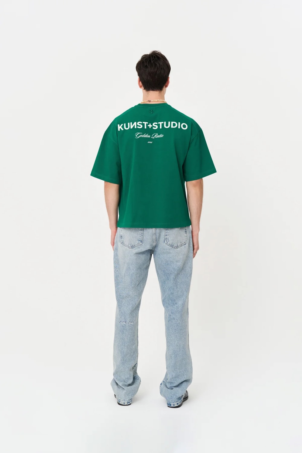 Kısa Kollu Baskılı Box Fit Yeşil T-Shirt - 6