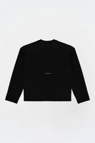 Uzun Kollu Nakışlı Oversize Siyah T-Shirt - 0