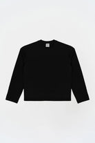 Uzun Kollu Nakışlı Oversize Siyah T-Shirt - 2