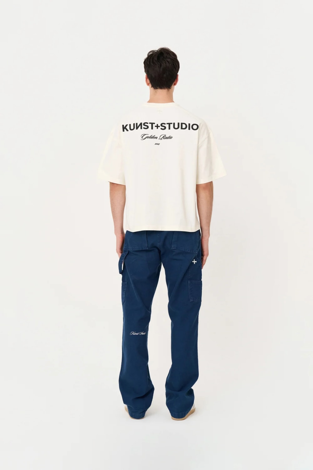 Kısa Kollu Baskılı Box Fit Ekru T-Shirt - 6