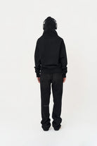 Siyah Oversize Fermuarlı Hoodie - 4