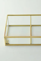 Pirinç Gold Cam Makyaj Takı Aksesuar Parfüm Fırçalık Organizer Kutusu 25x15x6cm - 2