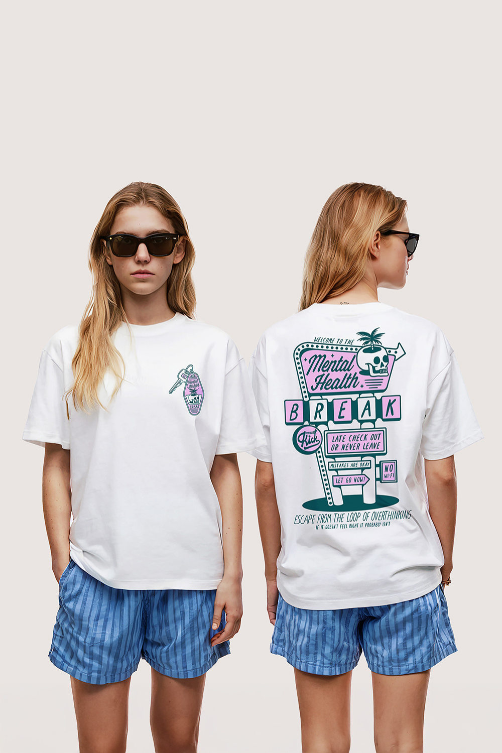 Mental Healt - Unisex Tasarim T-Shirt - Oversized - 3