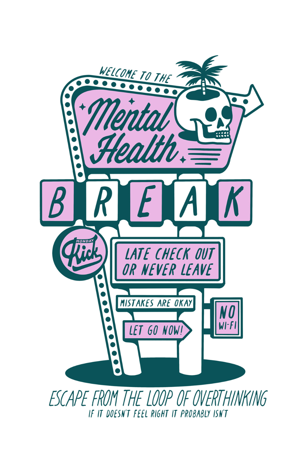 Mental Healt - Unisex Tasarim T-Shirt - Oversized - 6