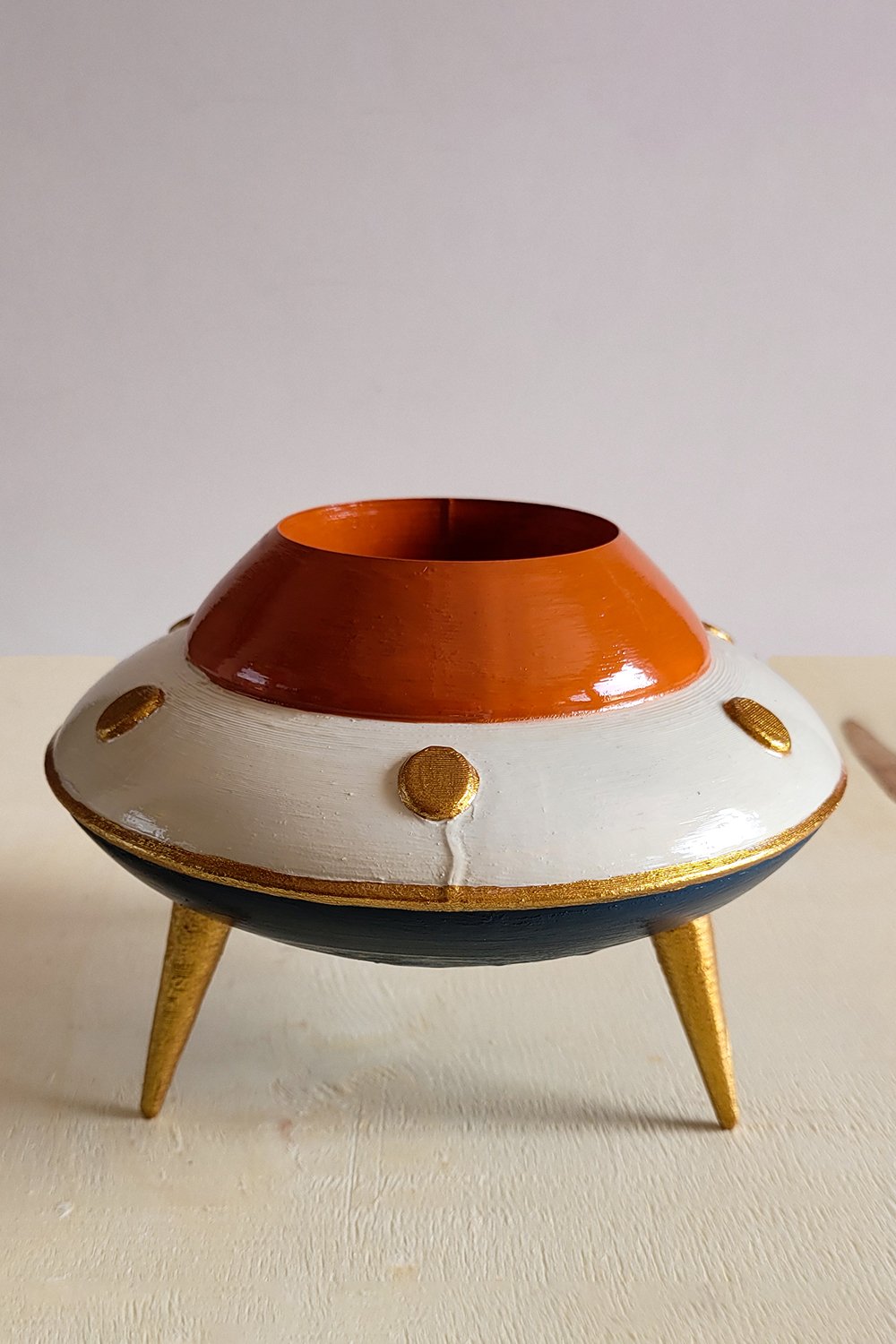 Retro Mini Ufo Saksı | Kemik - 6