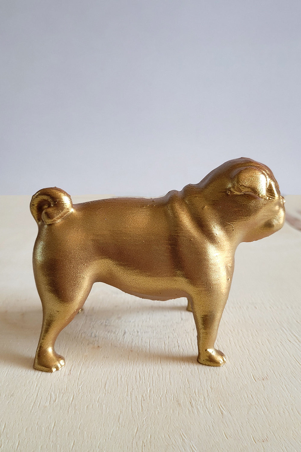 Pug Köpek Figürü | Antik Gold - 8
