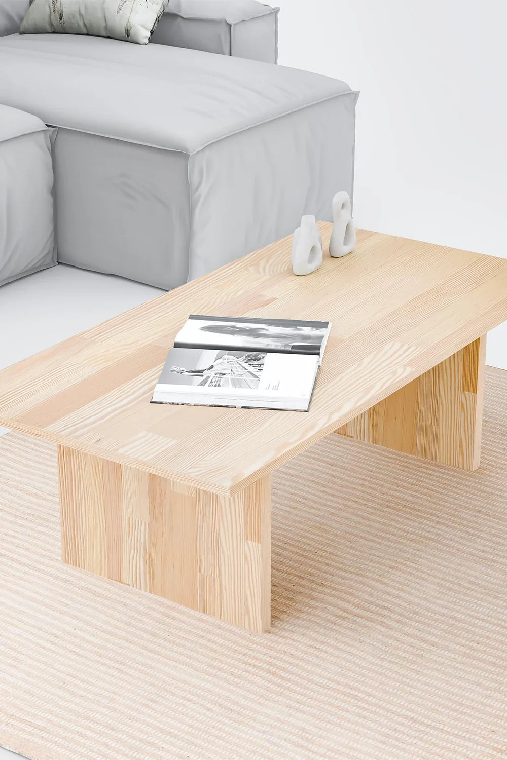 Masif Ahşap Minimalist Orta Sehpa - 2