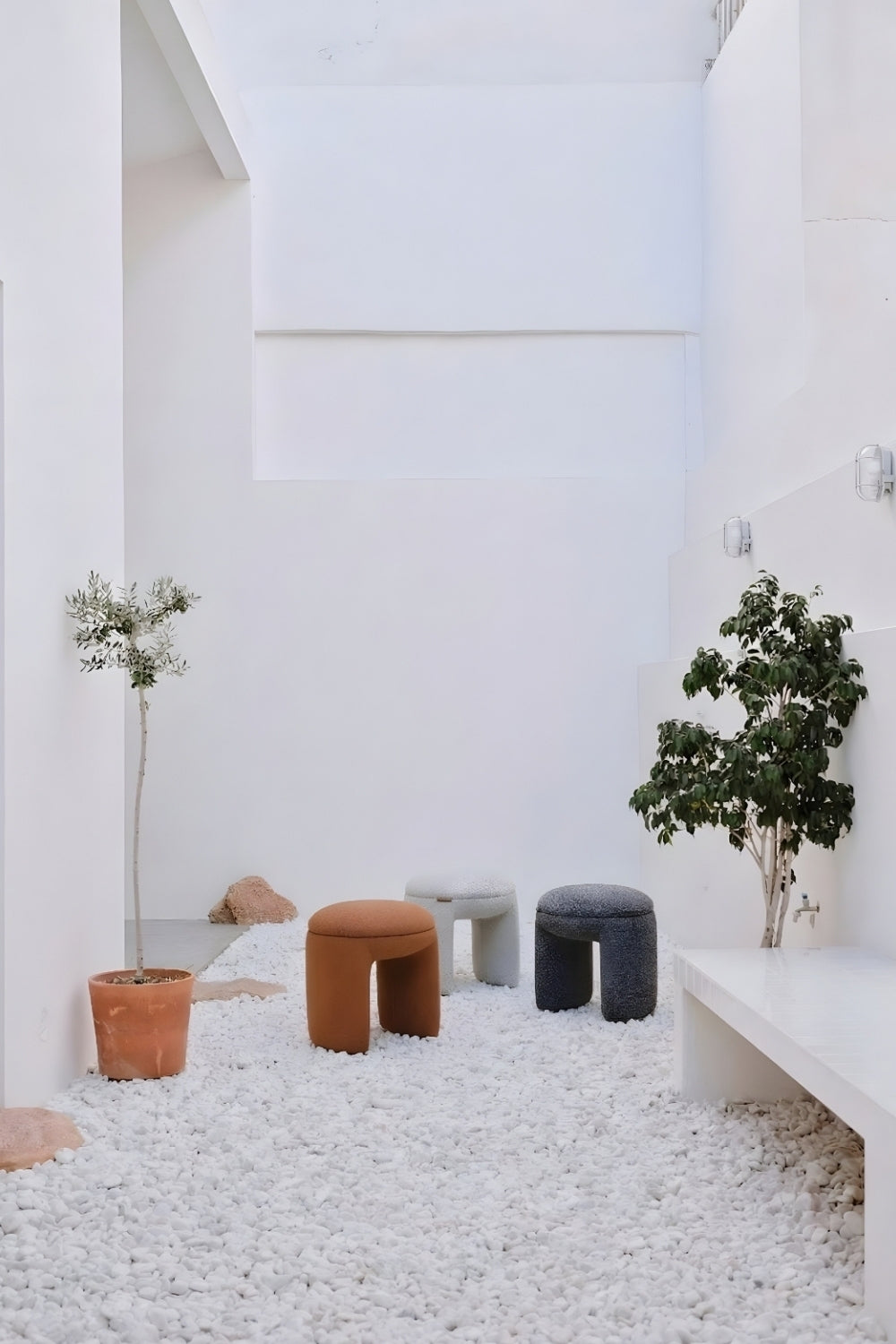 Macaron Puf | Beyaz Renkli Minimal Ve Şık Oturma Pufu - 5