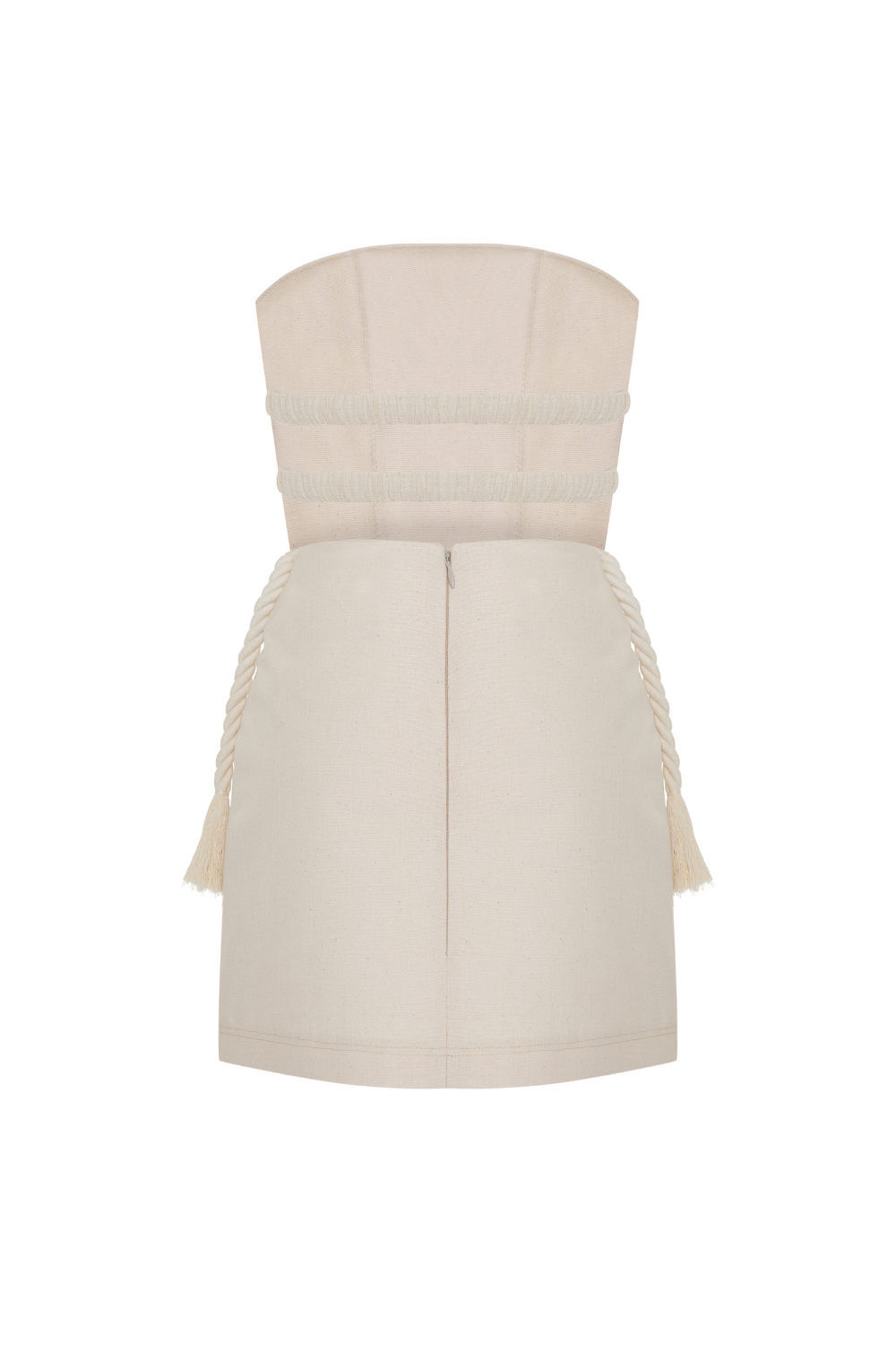 No22 Keten Mini Elbise - 5