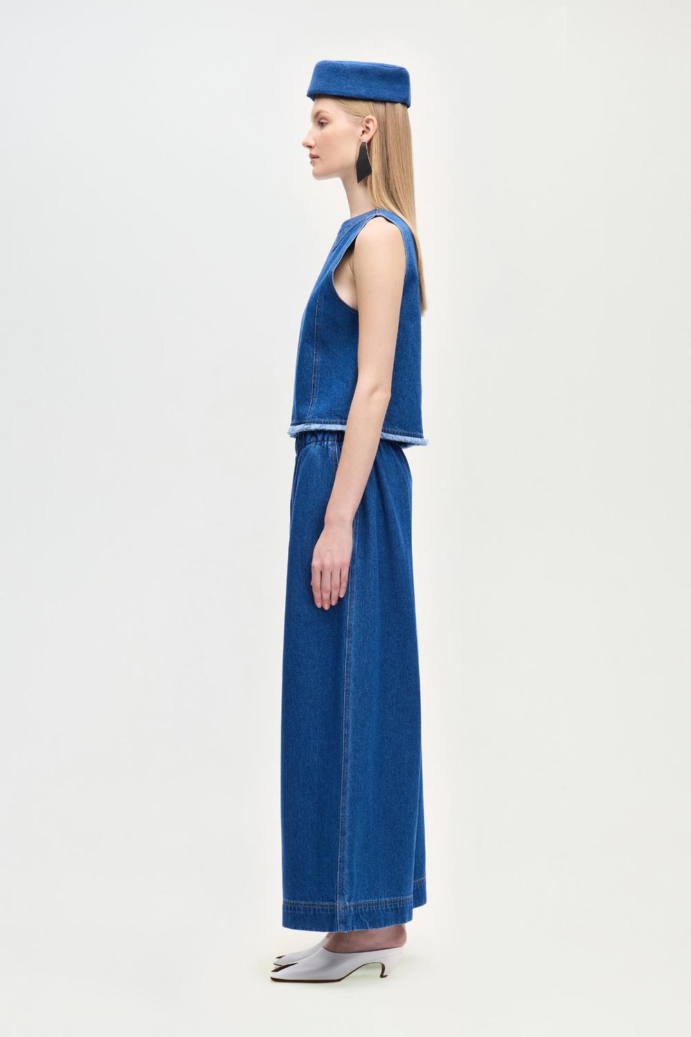 Denim Palazzo Pantolon - 6