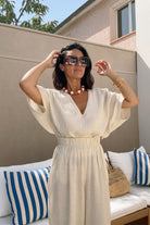 Crinkle Linen V Yaka Bluz - 5
