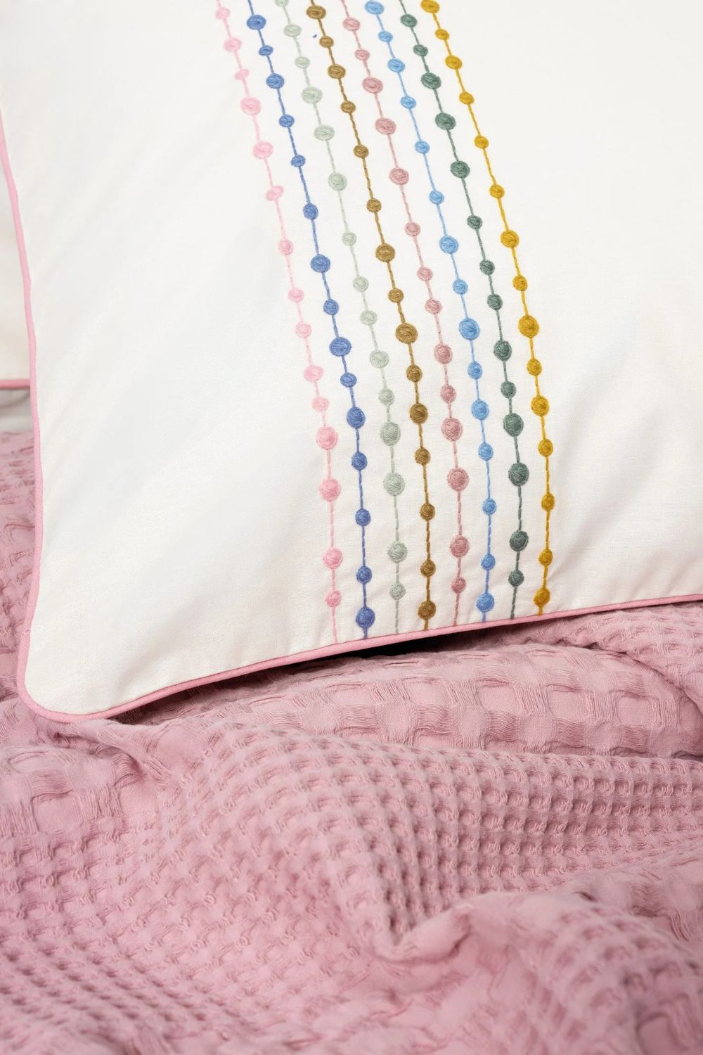Aura Tek Kişilik Pike Takımı Pebble Pembe - 3