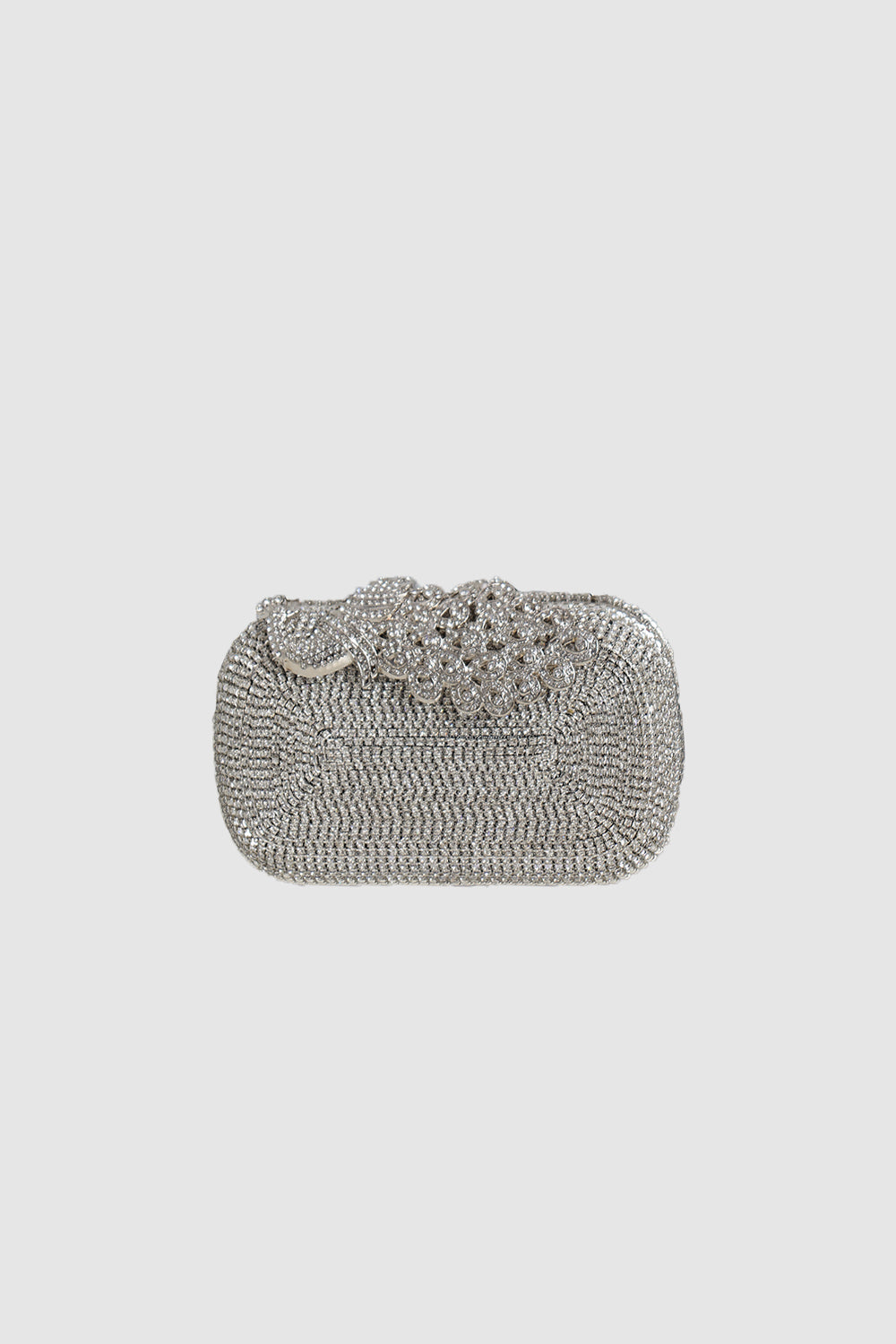 Peaco Gümüş Tavus Kuş Detaylı Taşlı Clutch Abiye Çanta - 0