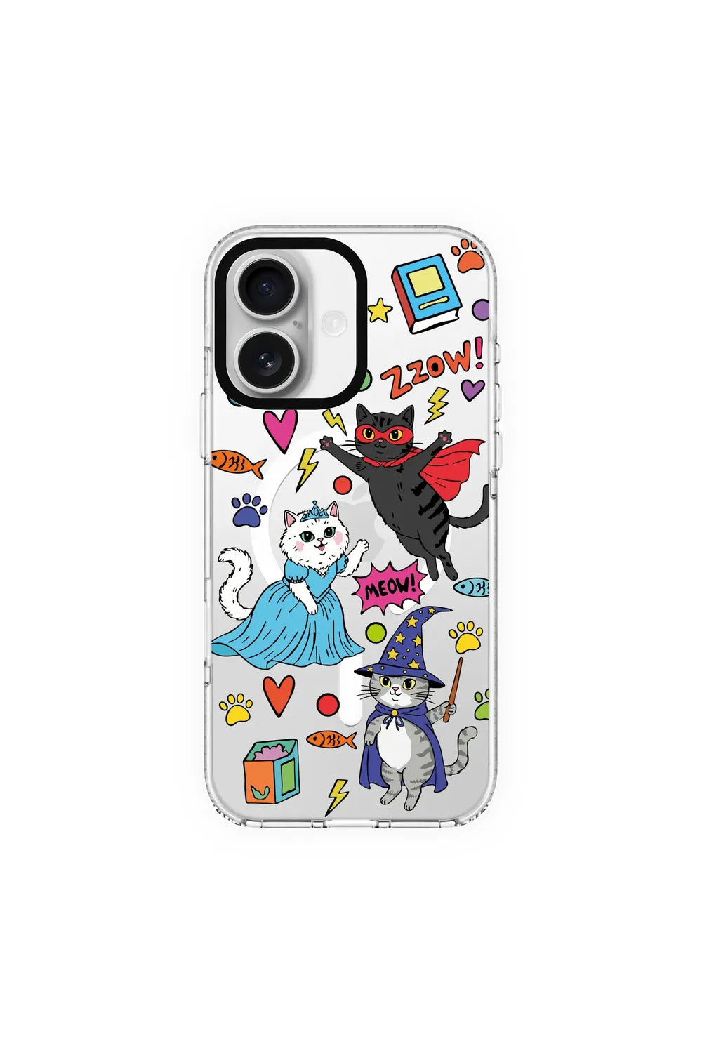 Fantastic Cats-Clear Kılıf Magsafe Özellikli - Iphone 17 - 0