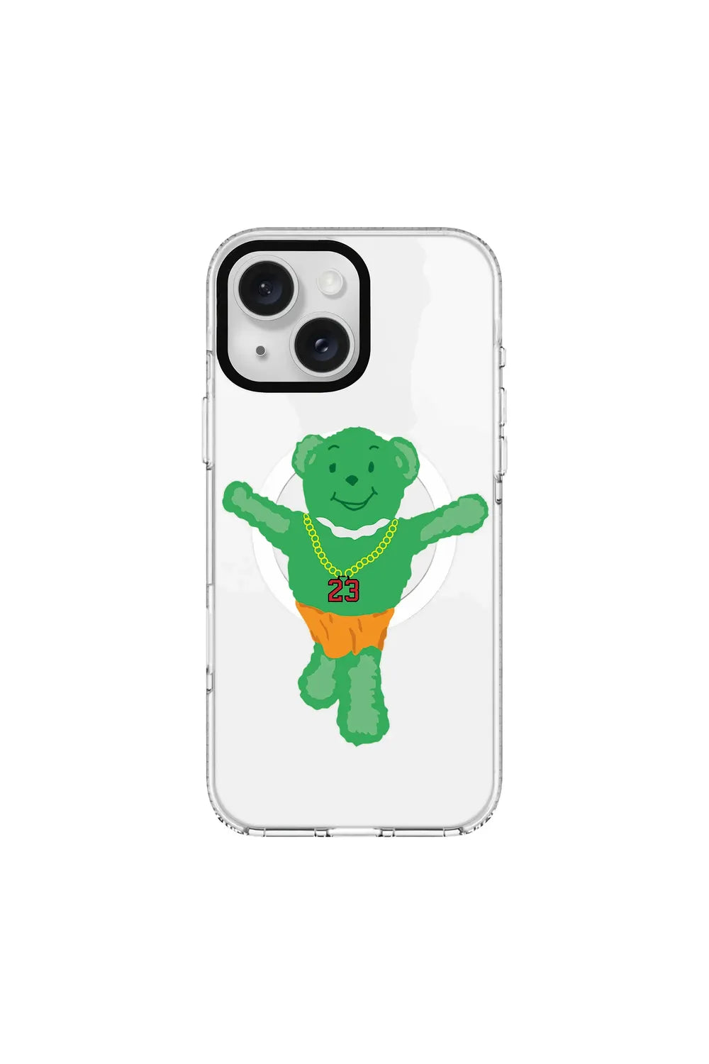 Green Bear-Clear Kılıf Magsafe Özellikli - Iphone 15 - 0