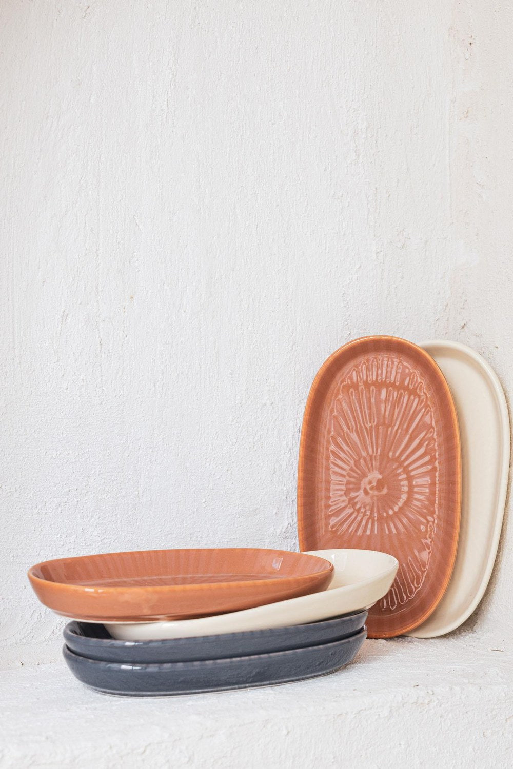 Noon Oval Servis Tabağı 2'li, Somon, 26 Cm - 0