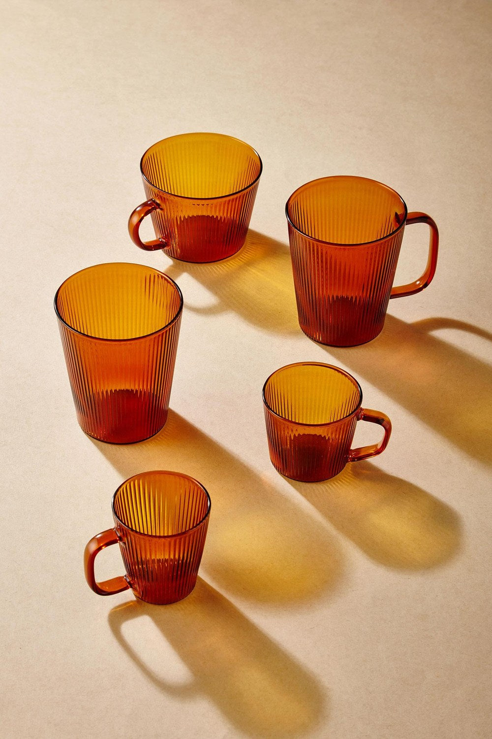 Striped Borosilikat Cam Bardak Amber 400 Ml - 2